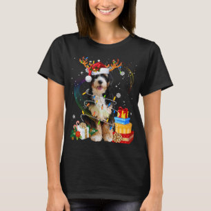 Bernedoodle Christmas Rentier Santa Lights Dog Xm T-Shirt