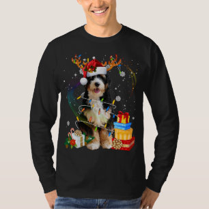 Bernedoodle Christmas Rentier Santa Lights Dog Xm T-Shirt