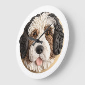 Bernedoodle Dog 3D Inspiriert Große Wanduhr (Winkel)