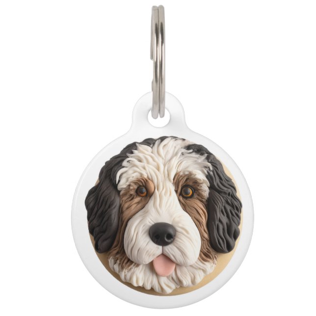 Bernedoodle Dog 3D Inspiriert Haustiermarke (Vorderseite)