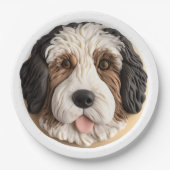 Bernedoodle Dog 3D Inspiriert Pappteller (Vorderseite)