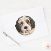 Bernedoodle Dog 3D Inspiriert Runder Aufkleber (Umschlag)