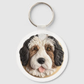 Bernedoodle Dog 3D Inspiriert Schlüsselanhänger (Rückseite)
