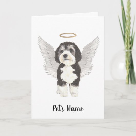 Bernedoodle Dog Beileid Memorial Karte (Vorderseite)