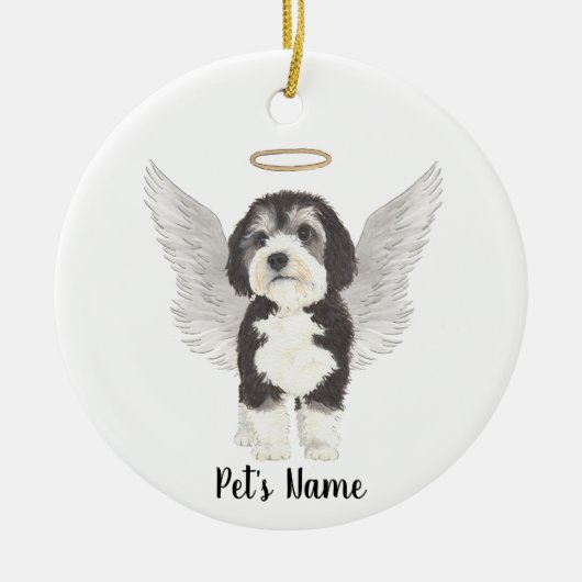 Bernedoodle Dog Beileid Memorial Keramik Ornament (Vorne)