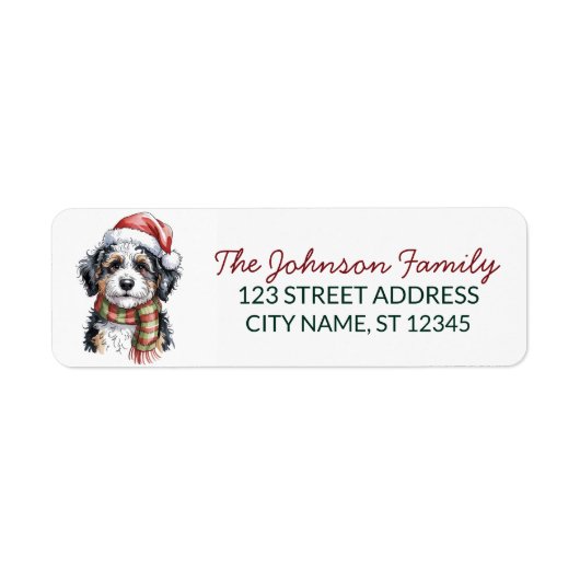 Bernedoodle Dog Christmas Return Address (Vorne)