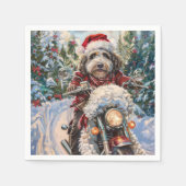 Bernedoodle Dog Christmas Serviette (Vorderseite)