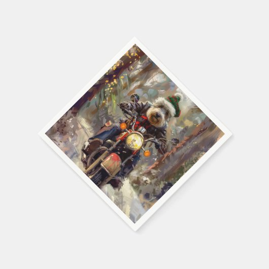 Bernedoodle Dog Christmas Serviette (Ecke)