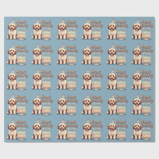 Bernedoodle Dog Colorful Geschenkpapier (Flach)