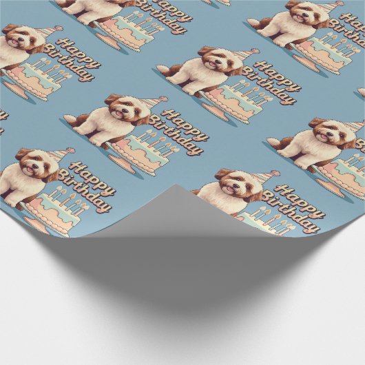 Bernedoodle Dog Colorful Geschenkpapier (Ecke)