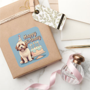 Bernedoodle Dog Colorful Quadratischer Aufkleber