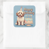 Bernedoodle Dog Colorful Quadratischer Aufkleber (Tasche)