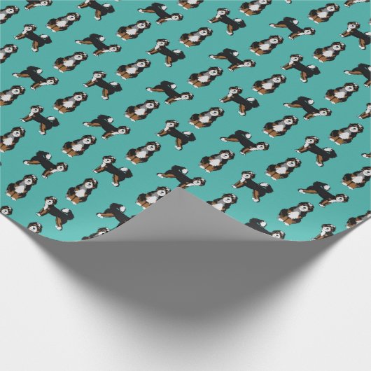 Bernedoodle Dog Geschenkpapier (Ecke)