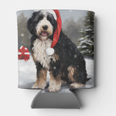 Bernedoodle Dog in Schnee Weihnachten Dosenkühler (Rückseite)