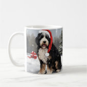 Bernedoodle Dog in Schnee Weihnachten Kaffeetasse (Links)