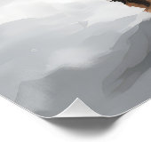 Bernedoodle Dog in Schnee Weihnachten Poster (Ecke)