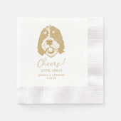 Bernedoodle Dog Personalisiert Cheers Napkins Serviette (Vorderseite)