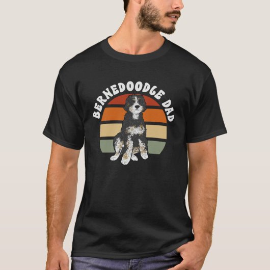 Bernedoodle Dog Retro Vintage Bernedoodle Dad T-Shirt (Vorderseite)