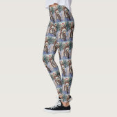 Bernedoodle Dog Riding Motorrad Weihnachten Leggings (Links)
