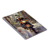 Bernedoodle Dog Riding Motorrad Weihnachten Notizblock (Rechte Seite)