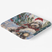 Bernedoodle Dog Riding Motorrad Weihnachten Pappteller (Gewinkelt)