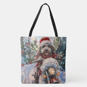 Bernedoodle Dog Riding Motorrad Weihnachten Tasche