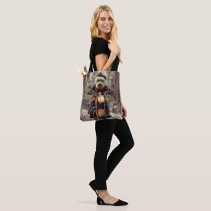 Bernedoodle Dog Riding Motorrad Weihnachten Tasche
