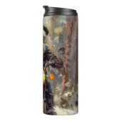 Bernedoodle Dog Riding Motorrad Weihnachten Thermosbecher (Nach rechts gedreht)