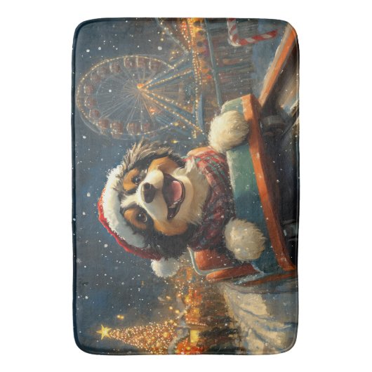Bernedoodle Dog Roller Untersetzer Weihnachten Badematte (Vorderseite Vertikal)
