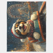 Bernedoodle Dog Roller Untersetzer Weihnachten Fleecedecke (Vorderseite)