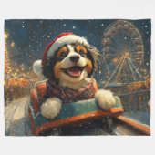 Bernedoodle Dog Roller Untersetzer Weihnachten Fleecedecke (Vorderseite (Horizontal))
