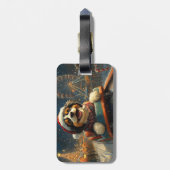 Bernedoodle Dog Roller Untersetzer Weihnachten Gepäckanhänger (Rückseite vertikal)