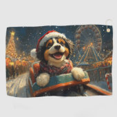 Bernedoodle Dog Roller Untersetzer Weihnachten Golfhandtuch (Horizontal)