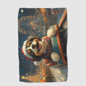 Bernedoodle Dog Roller Untersetzer Weihnachten Golfhandtuch (Vorderseite)