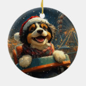 Bernedoodle Dog Roller Untersetzer Weihnachten Keramik Ornament (Hinten)