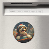 Bernedoodle Dog Roller Untersetzer Weihnachten Magnet (In Situ (Geschirrspüler))