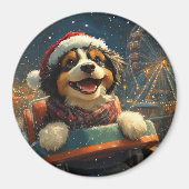 Bernedoodle Dog Roller Untersetzer Weihnachten Magnet (Vorne)