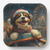 Bernedoodle Dog Roller Untersetzer Weihnachten Pappteller (Vorderseite)