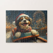 Bernedoodle Dog Roller Untersetzer Weihnachten Puzzle (Horizontal)