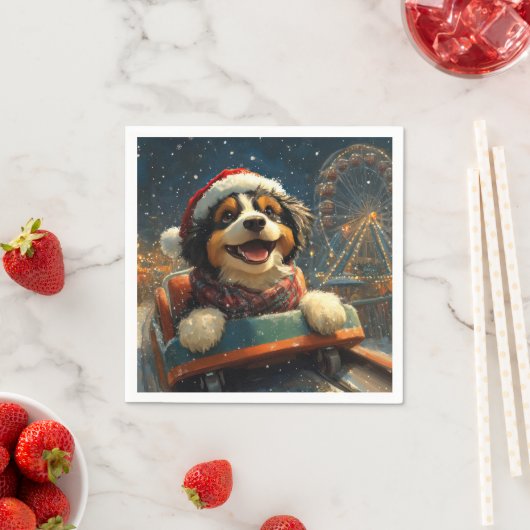 Bernedoodle Dog Roller Untersetzer Weihnachten Serviette (Beispiel)