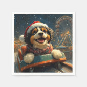 Bernedoodle Dog Roller Untersetzer Weihnachten Serviette (Vorderseite)