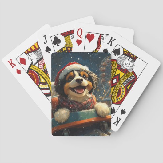 Bernedoodle Dog Roller Untersetzer Weihnachten Spielkarten (Rückseite)