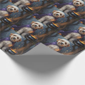 Bernedoodle Dog Whimsical Halloween Malerei Geschenkpapier (Ecke)