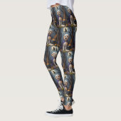 Bernedoodle Dog Whimsical Halloween Malerei Leggings (Links)