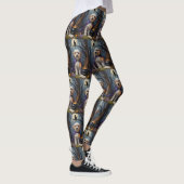 Bernedoodle Dog Whimsical Halloween Malerei Leggings (Rechts)