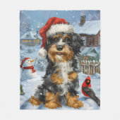Bernedoodle Dog Winter Wunderland Weihnachten Fleecedecke (Vorderseite)