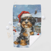 Bernedoodle Dog Winter Wunderland Weihnachten Golfhandtuch (Insitu)