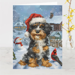 Bernedoodle Dog Winter Wunderland Weihnachten Karte
