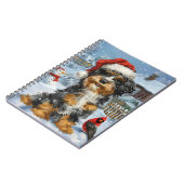 Bernedoodle Dog Winter Wunderland Weihnachten Notizblock (Linke Seite)
