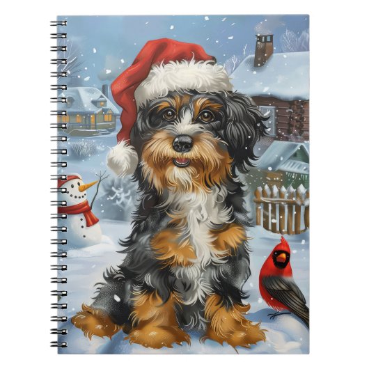 Bernedoodle Dog Winter Wunderland Weihnachten Notizblock (Vorderseite)